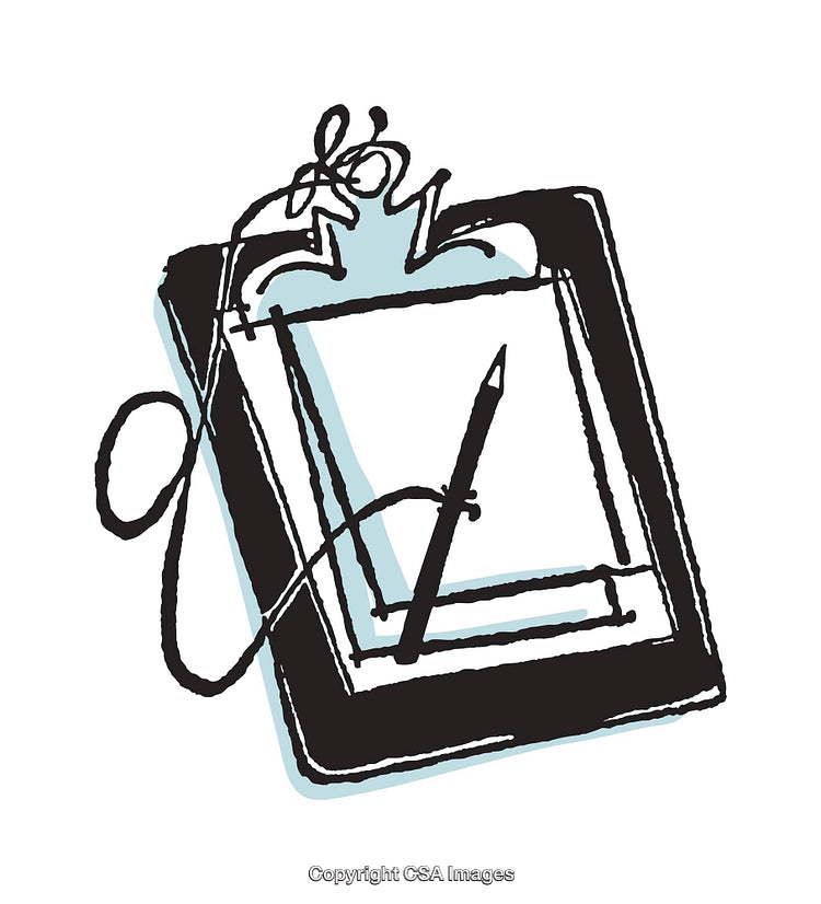 Abstract Illustration of a Clip Board with Creative Line Art