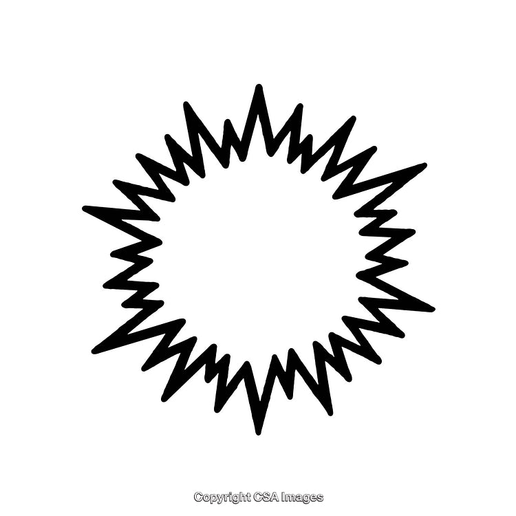 Black and White Spiked Border Design with Symmetrical Zigzag Pattern