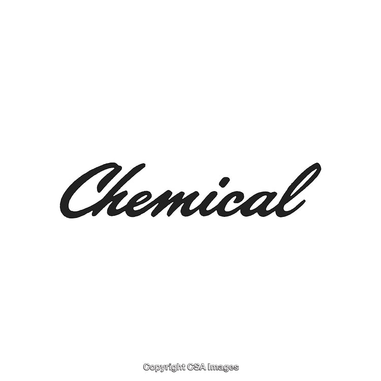 Stylized Word "Chemical" in Elegant Script Against a White Background