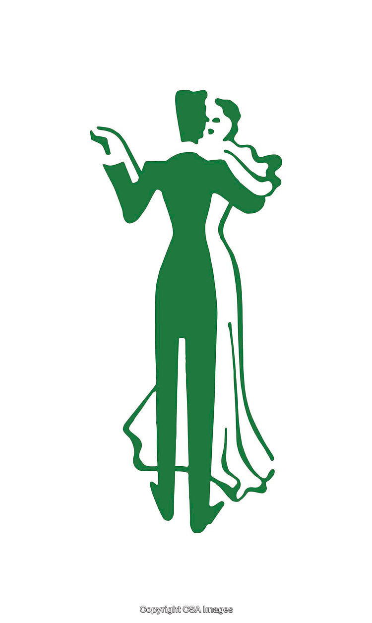 Elegant Silhouette of a Couple Dancing in an Embrace