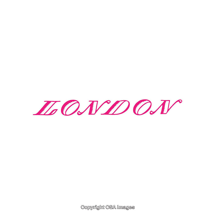 London Typography in Elegant Pink on a Clean White Background