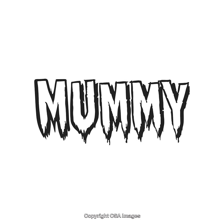 Horror Styled Mummy Text Design with Distressed Font for Themed Projects