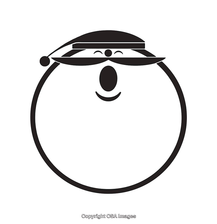 Minimalist Line Art Illustration of Smiling Face with Hat