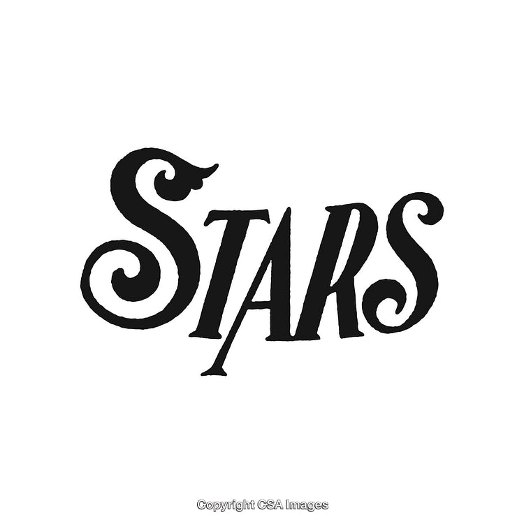 Stylized Decor Lettering Displaying 'Stars' with Artistic Flair