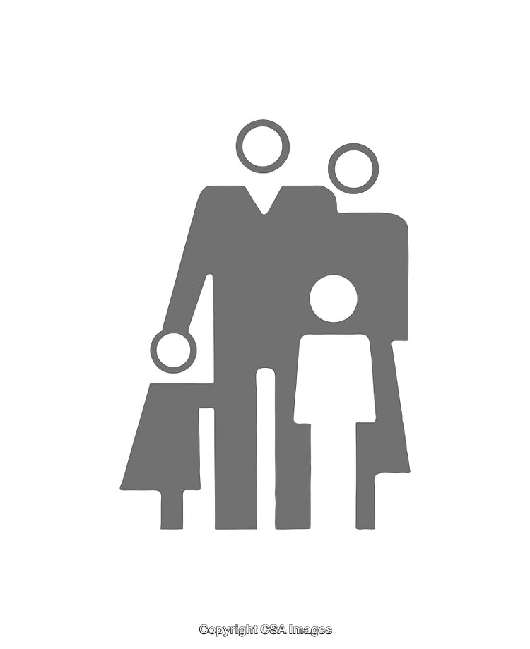 Minimalistic Family Icon Representing Teamwork and Togetherness in Gray Tones