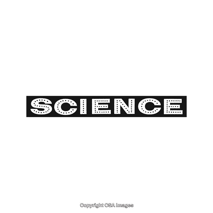 Black and White Science Typography With Bold Letters on White Background