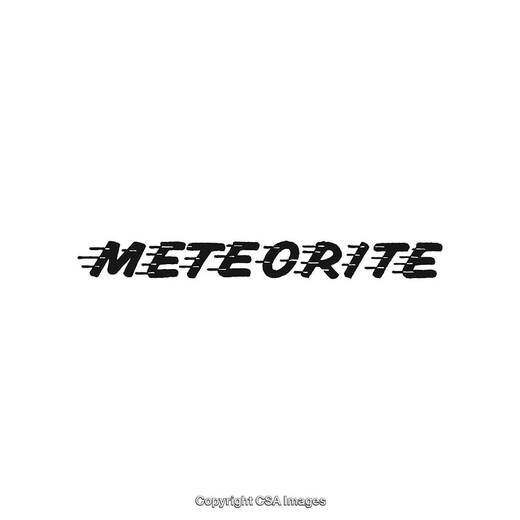 Stylized Text of Meteorite Word With Motion Effect on White Background