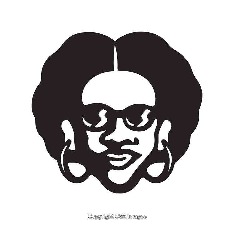 Black and White Line Art Illustration of a Stylish Woman's Portrait