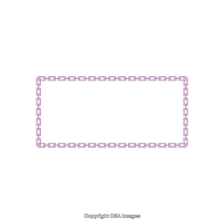 Simple Rectangular Purple Chain Frame on a Clean White Background