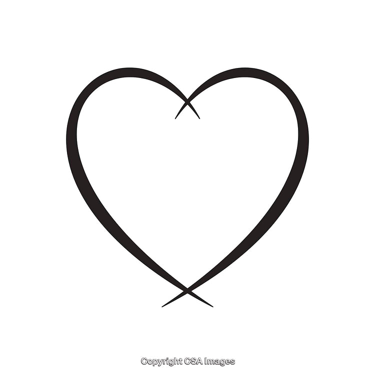 Minimalistic Black and White Heart Shape Design on White Background