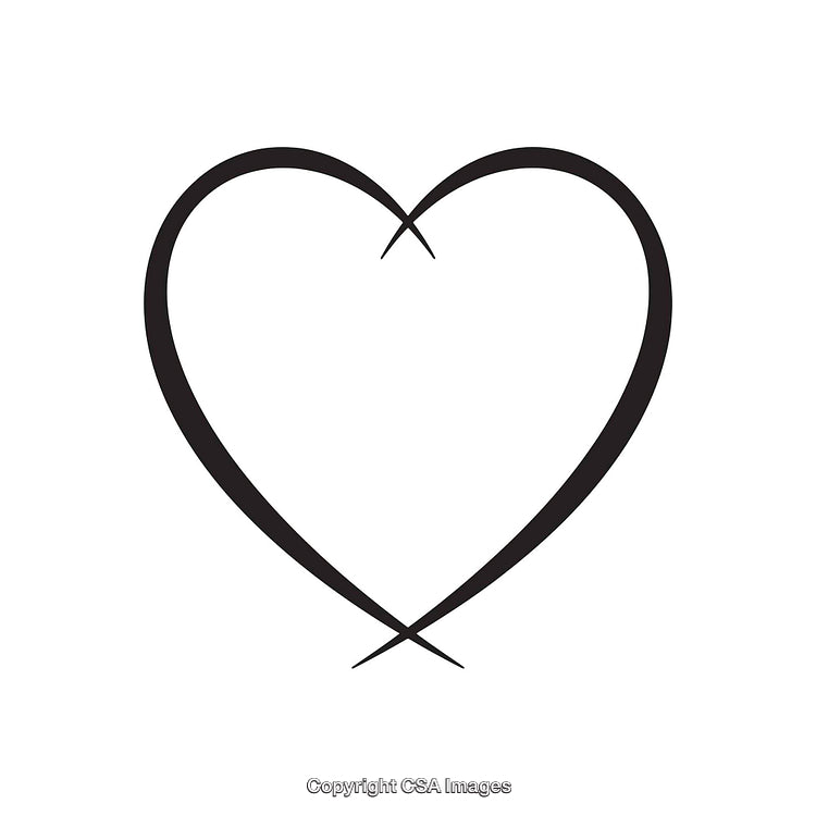 Minimalistic Black and White Heart Shape Design on White Background