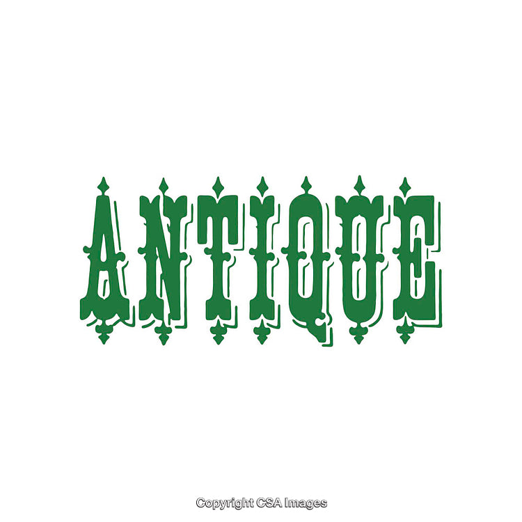 Green Antique Word in Decorative Western Typography Design