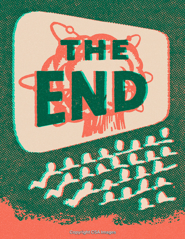 Retro Illustration Depicting Conclusion in Theater With Audience and Vibrant Colors