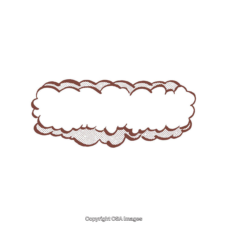 Hand-Drawn Cloud Bubble with Retro Dotted Textured Style