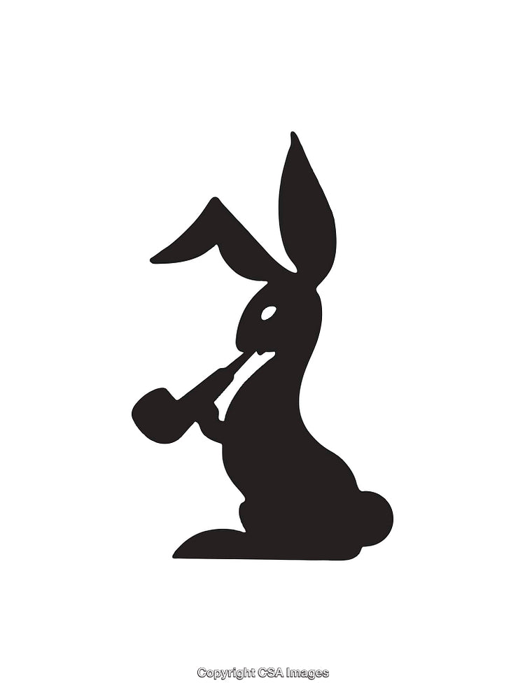 Silhouette of a Rabbit Smoking a Pipe in Artistic Design