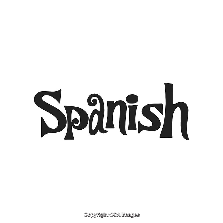 Creative Hand-Drawn Stylized Text Displaying the Word Spanish in Artistic Font