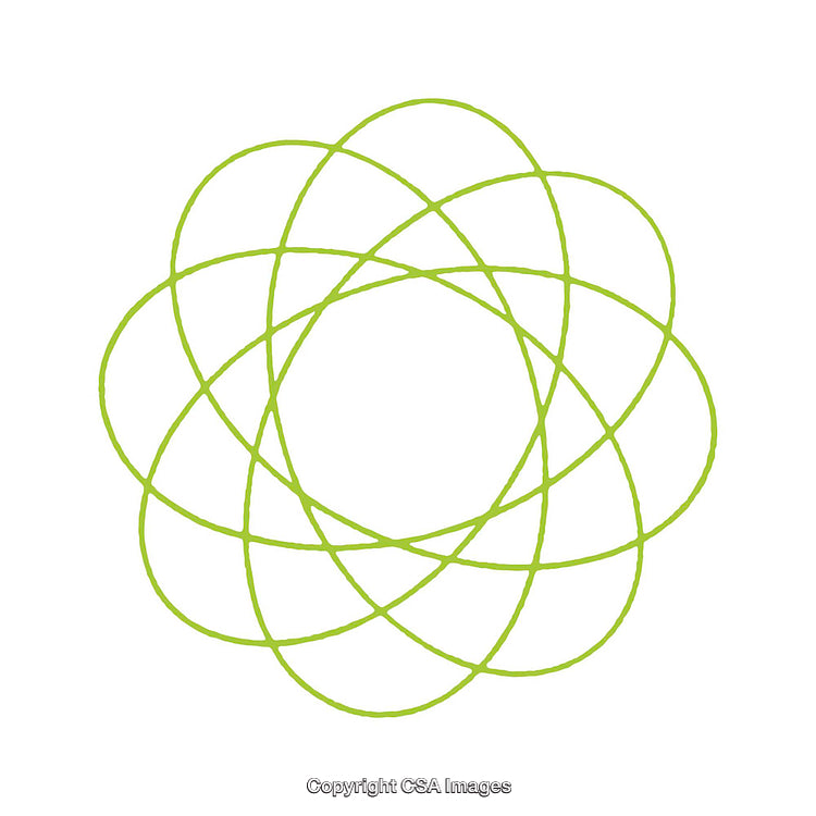 Abstract Green Circular Geometric Shape with Overlapping Lines and Symmetry