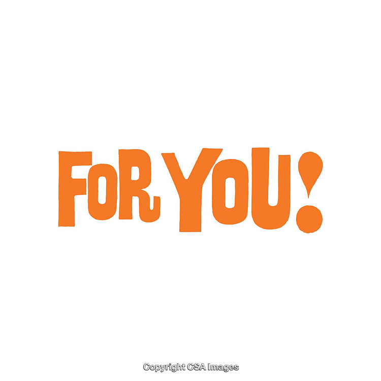 Orange Text Design Reading 'For You!' on a White Background
