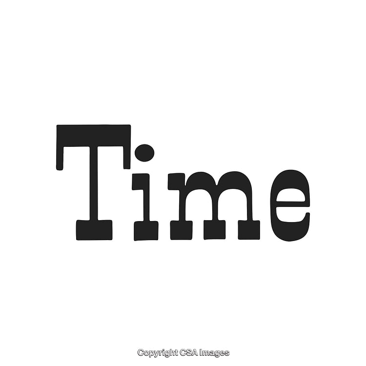 Minimalist Typography Art Depicting the Word 'Time' in Bold Letters