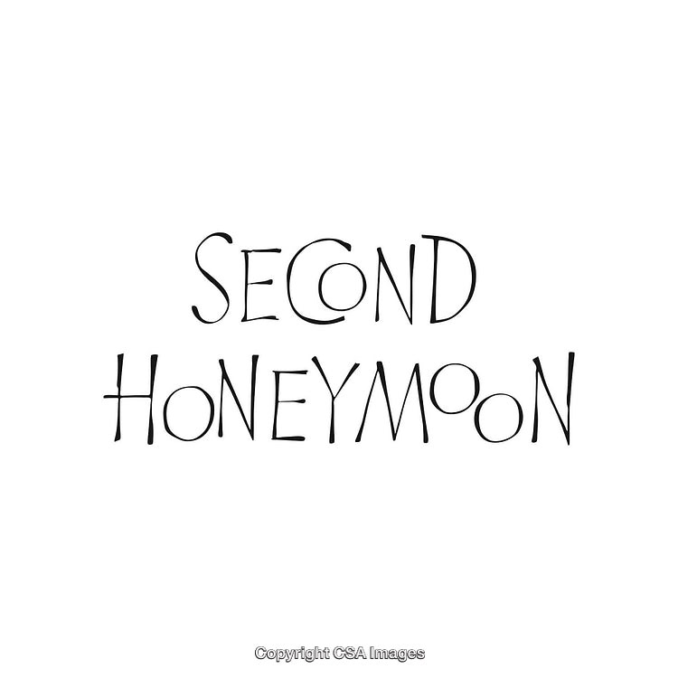Graphic Design Featuring the Words "Second Honeymoon" in Artistic Typeface