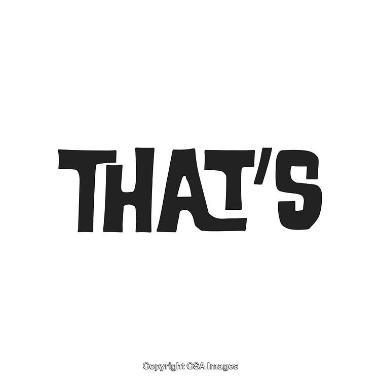 Black Stylized Text 'THAT'S' on White Isolated Background
