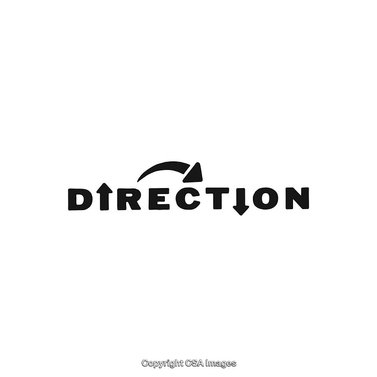 Creative Typography with Arrow Elements Depicting Direction and Movement Concept
