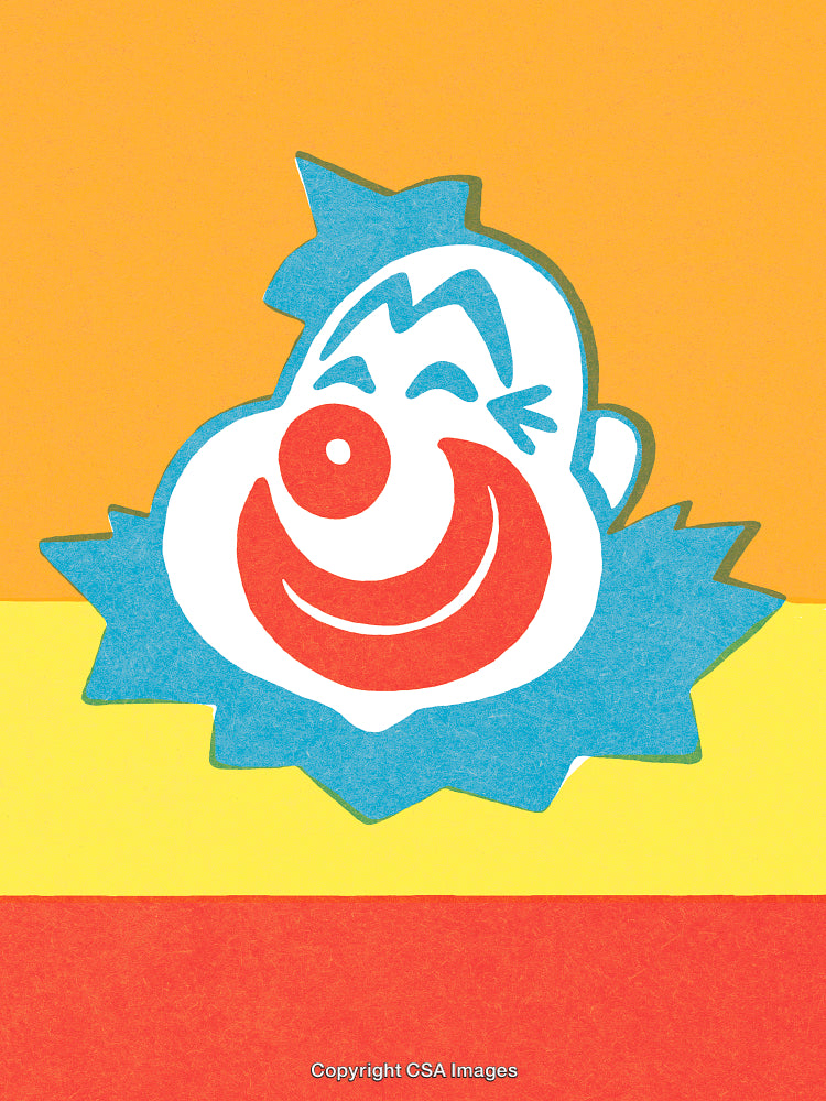 Colorful Illustration of a Cheerful Clown on Bright Background