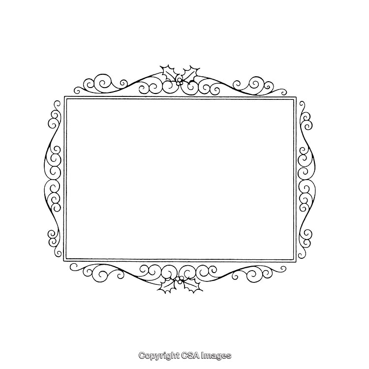 Elegant Black and White Decorative Border with Intricate Design