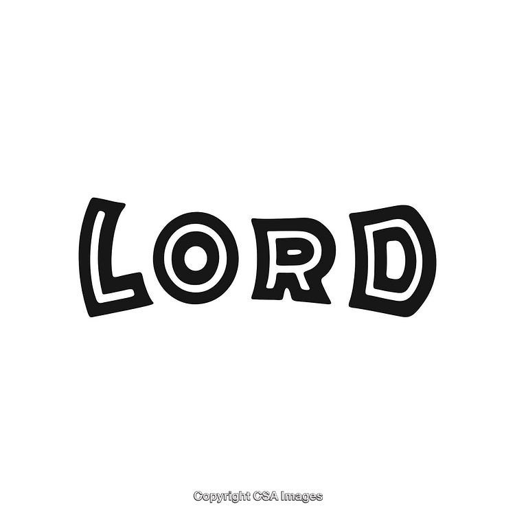 Black and White Illustrated Text 'Lord' on a Plain Background