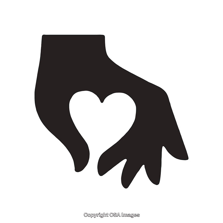 Silhouette of Hand Forming a Heart in Modern Minimalist Style