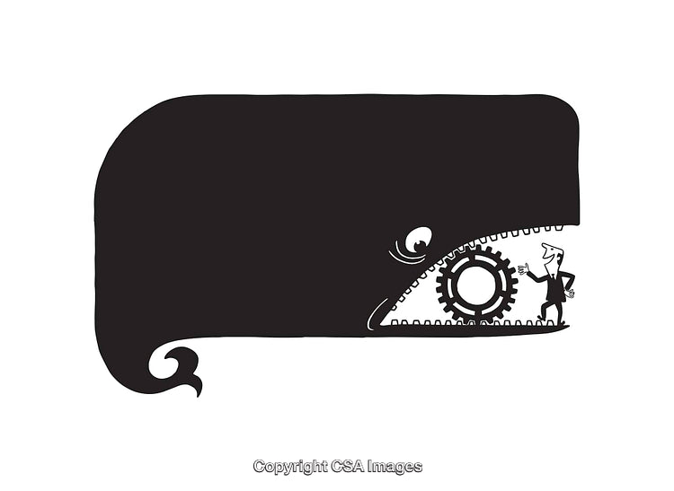 Innovative Black and White Illustration Depicting A Problematic Business Concept