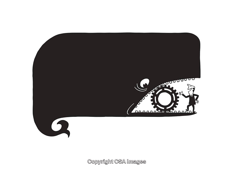 Innovative Black and White Illustration Depicting A Problematic Business Concept