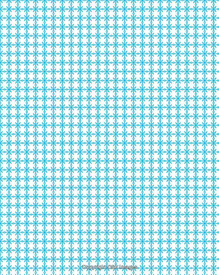Blue Repeating Pattern with Delicate Floral Design on a White Background
