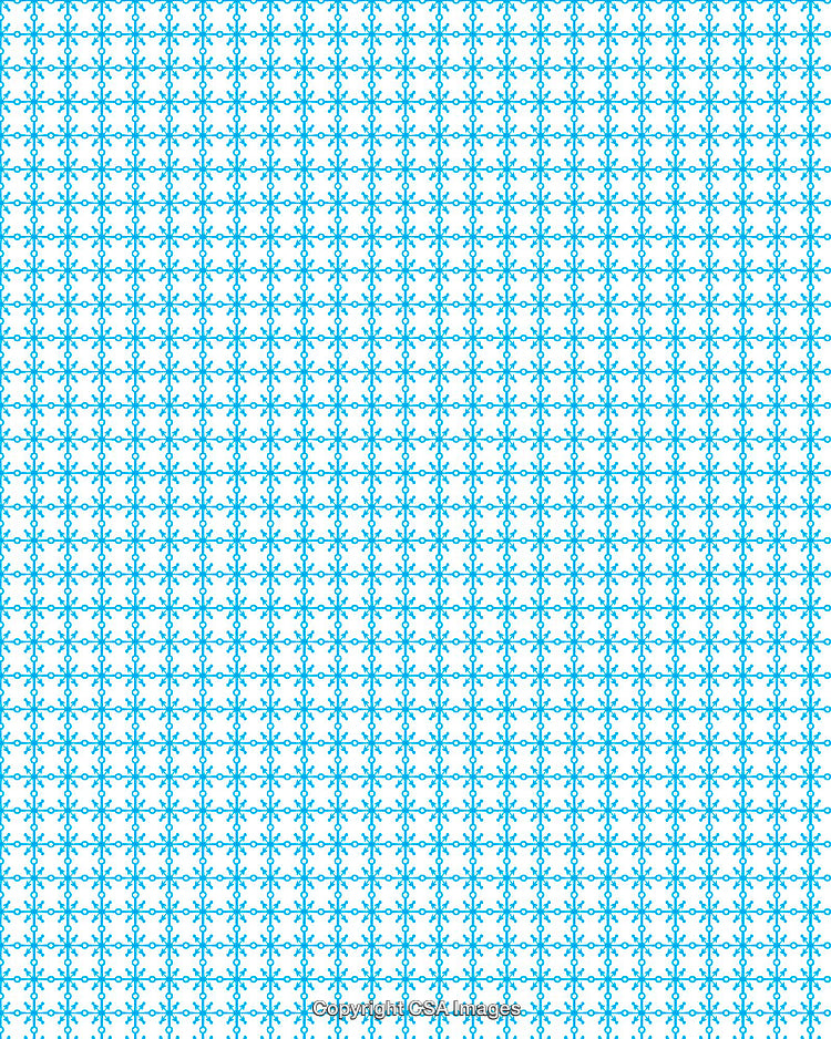 Blue Repeating Pattern with Delicate Floral Design on a White Background