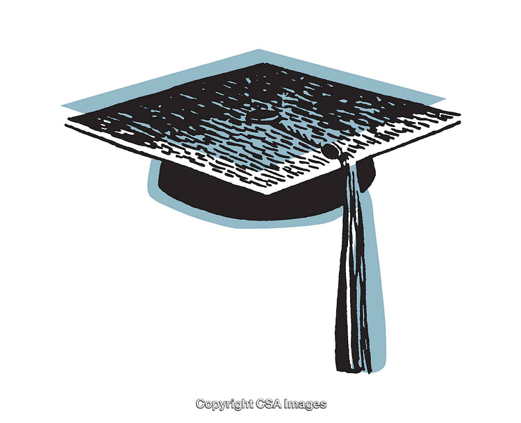 Illustration of a Graduation Cap with Tassel in a Sketch Style