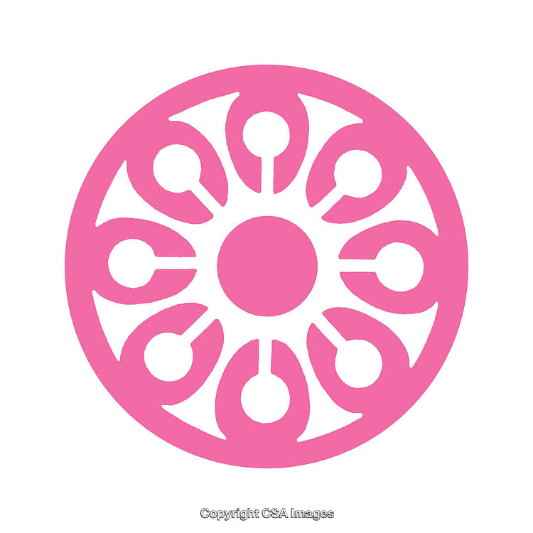 Abstract Pink Circular Shape with Artistic Cutout Design