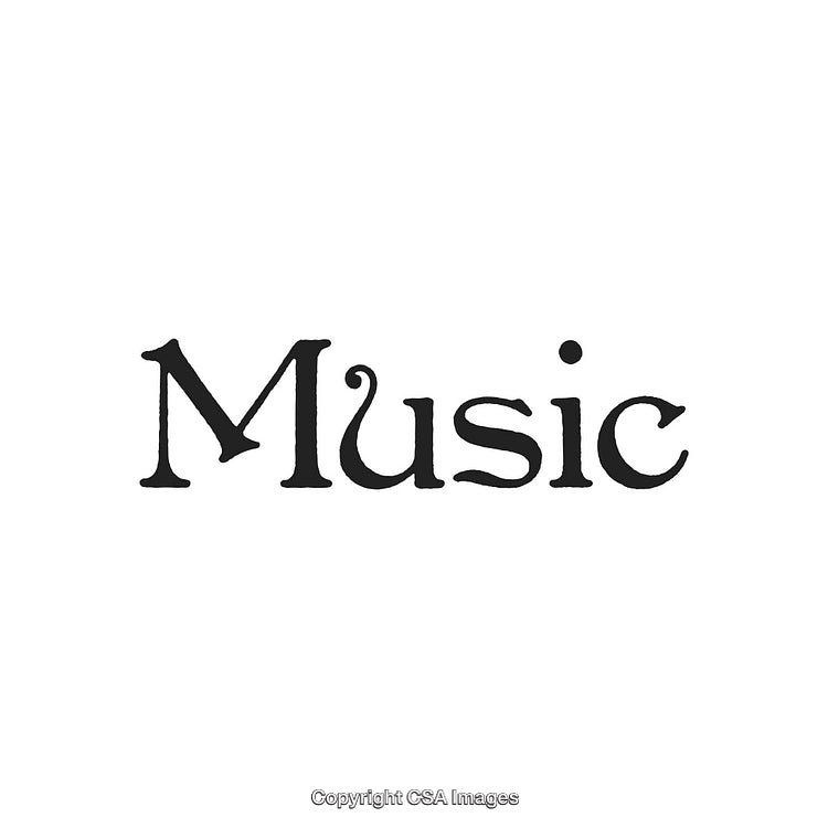 Creative Stylized Typography Featuring the Word 'Music' in Artistic Font