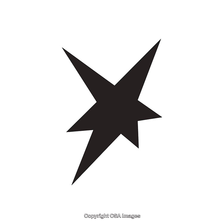 Abstract Black Starburst Shape on a White Background