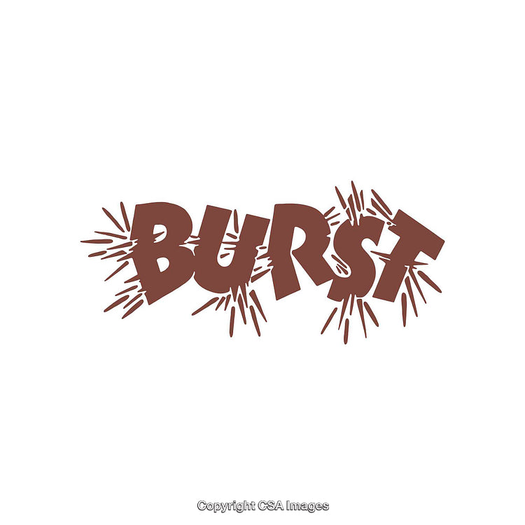 Graphic Burst Text with Animated Spark Graphic Elements in Brown Color