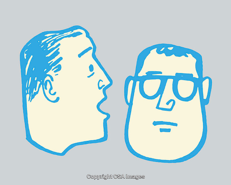 Color Line Art Illustrations of Two Faces in Bold Style