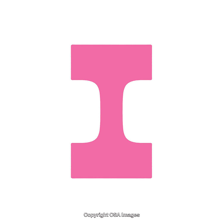 Pink Letter I Symbol Isolated on a Clean White Background