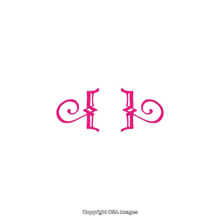 Pink Ornamental Letter Design with Elegant Symmetrical Style