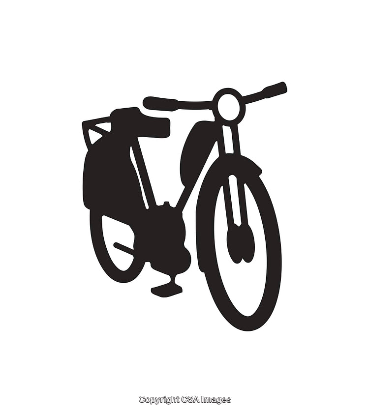 Vintage Bicycle Silhouette Icon in Bold Black Design on White Background