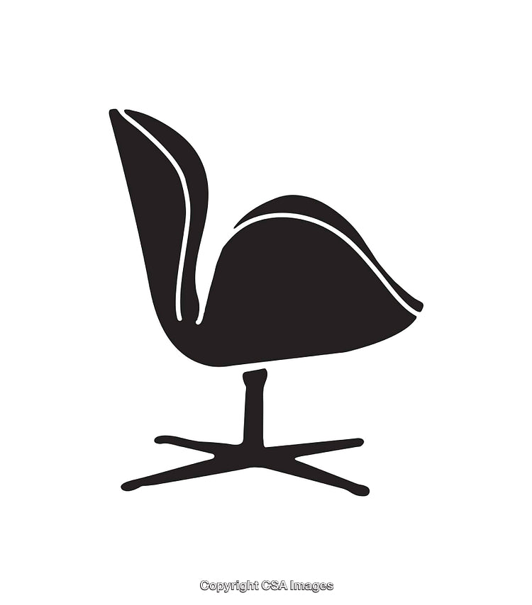 Minimalist Black and White Icon of a Modern Armchair