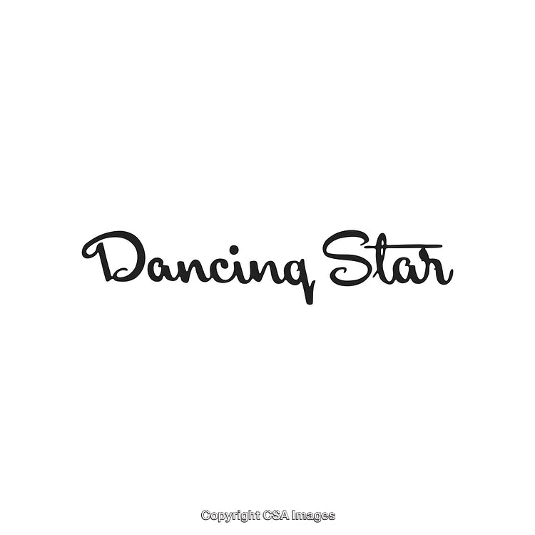 Elegant Dancing Star Typography with Artistic Script on White Background