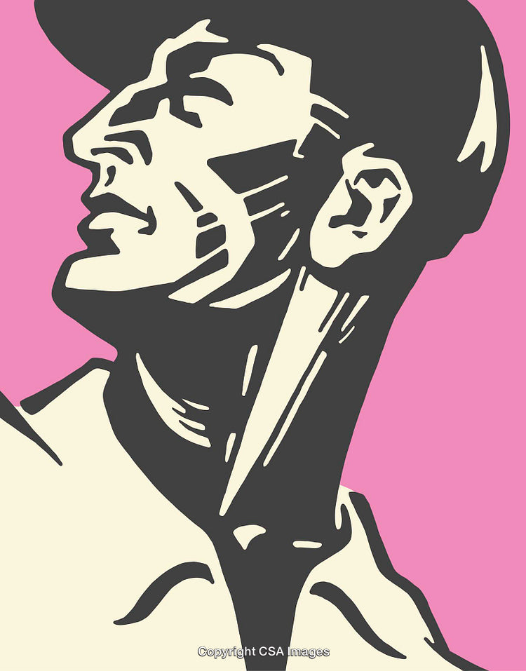 Bold Pop Art Male Portrait in Vibrant Colors and Strong Lines