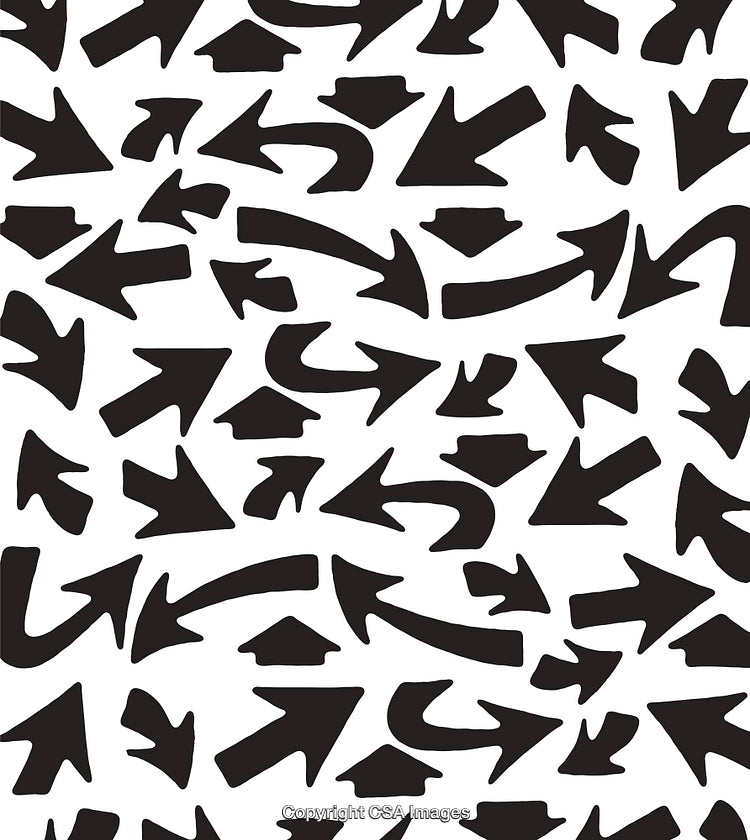 Dynamic Black Arrows Pattern on White Background for Bold Design Concepts