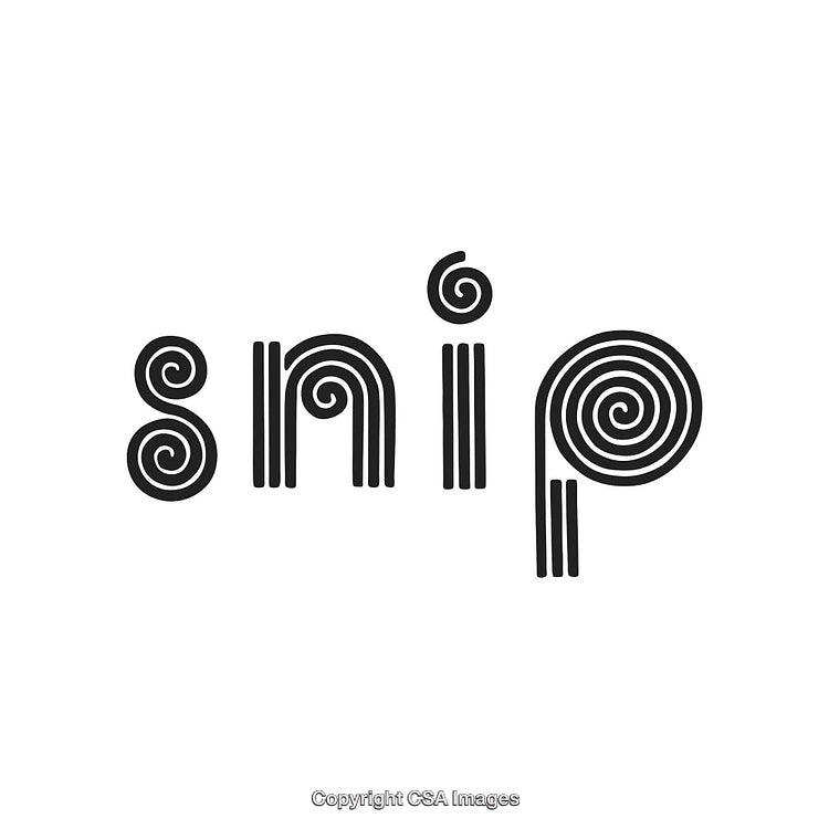 Creative Black and White Logo Design Featuring Stylized Snail-Themed Typography