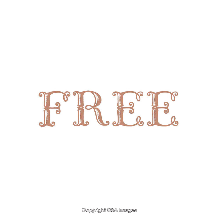 Decorative Typography Illustration of the Word 'Free' in Elegant Style