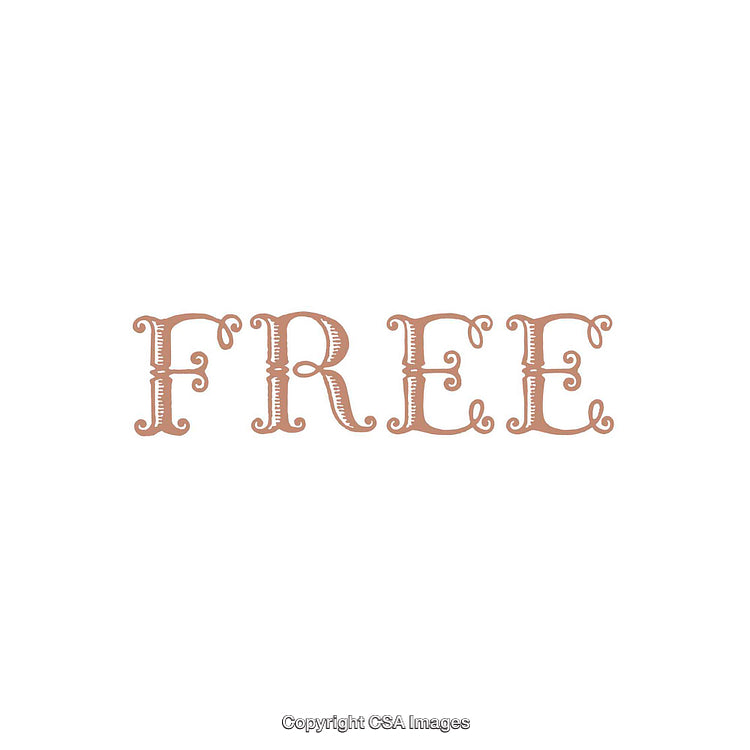 Decorative Typography Illustration of the Word 'Free' in Elegant Style